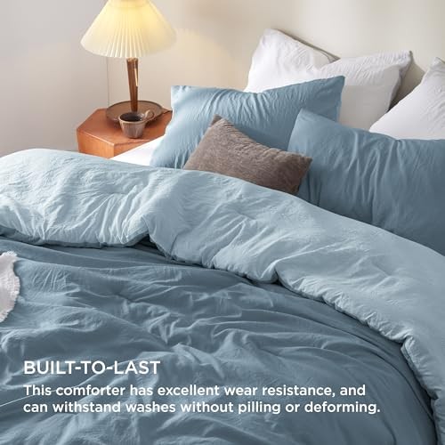 Size Comforter Set, Reversible Blue Soft Prewashed King 01 - Mineral Blue/Sky