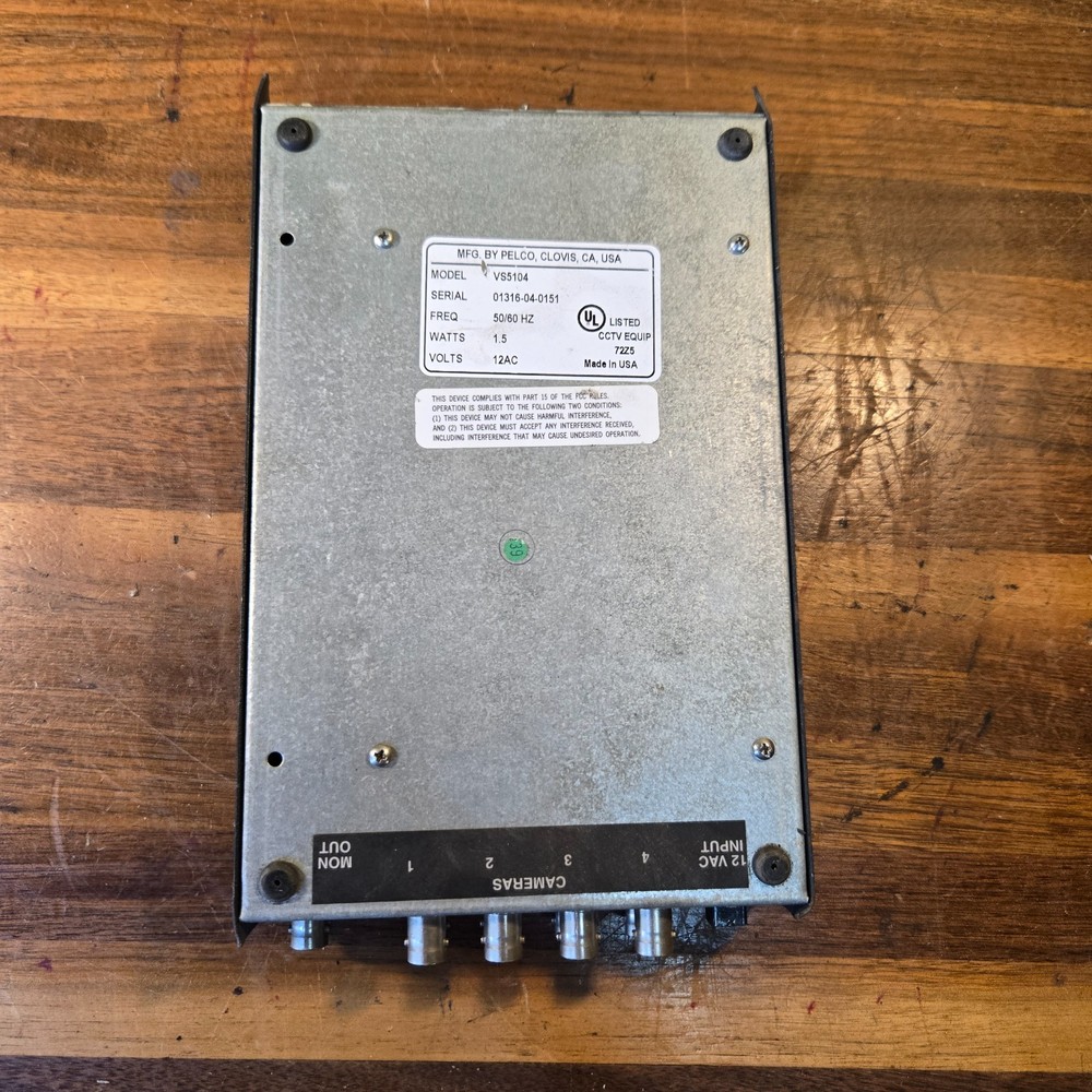 PELCO Model VS5104 4 Input Video Switcher CCTV