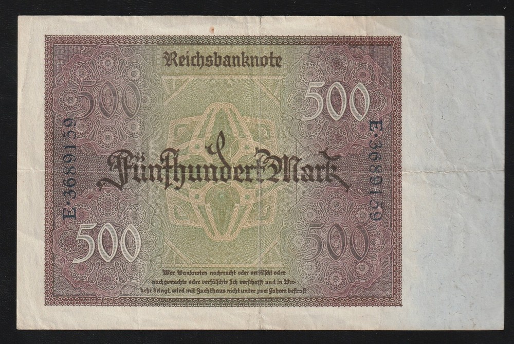 Germany, 500 Mark, 1922, P-73, Banknote