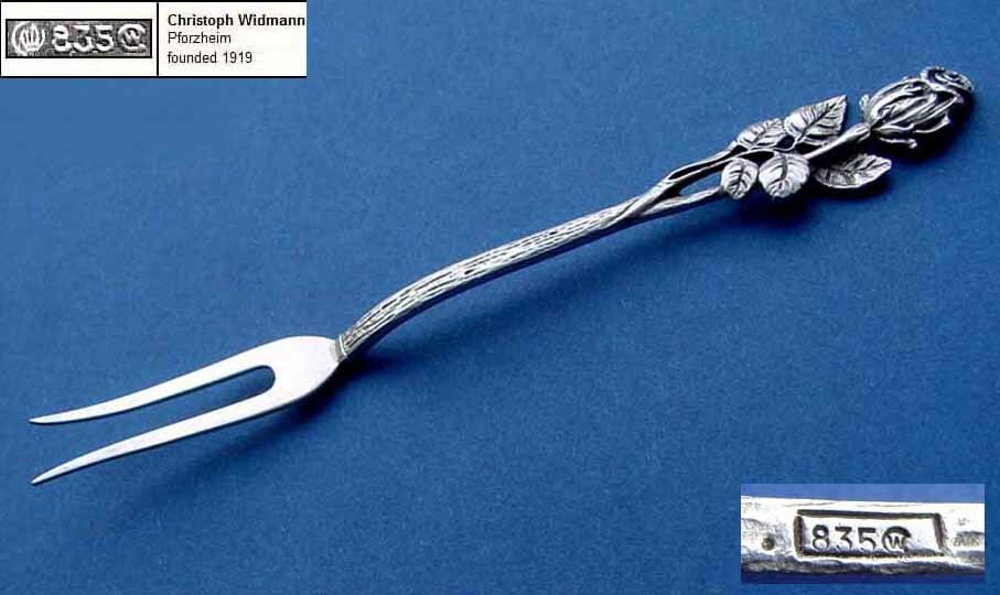 Serving Fork, Hildesheimer Rose, C. Widmann, 835 Silver B405