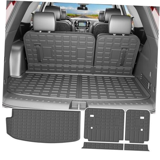 Cargo Mat Trunk Mat+Backrest Mat Compatible with 2018-2024 Chevy Traverse
