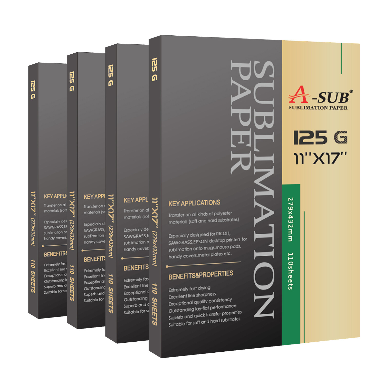 440 Sheets A-SUB Dye Sublimation Heat Transfer Paper 11x17 Tumbler Cotton Poly