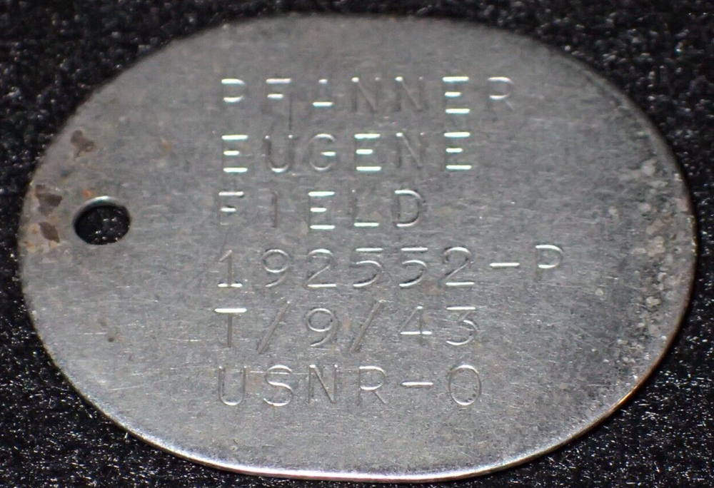 WW2 USNR Navy Identification ID Disc "Dog Tag" - Pfanner Eugene Field T/43