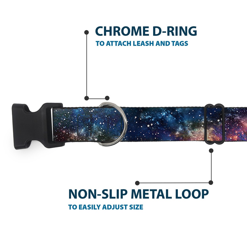 Plastic Clip Collar Space Dust Collage Medium 11-16.5"