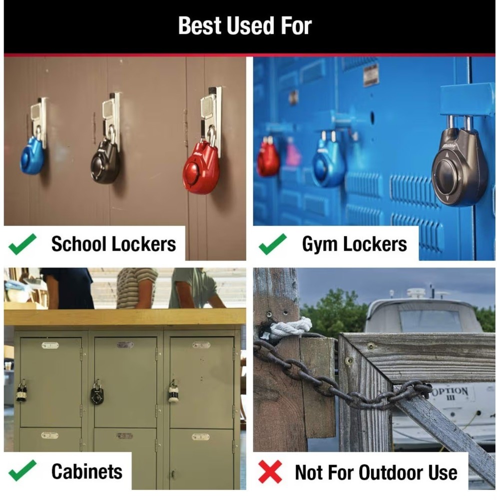 Master Lock Speed Dial Resettable Combination 1500iD Directional Movement RED