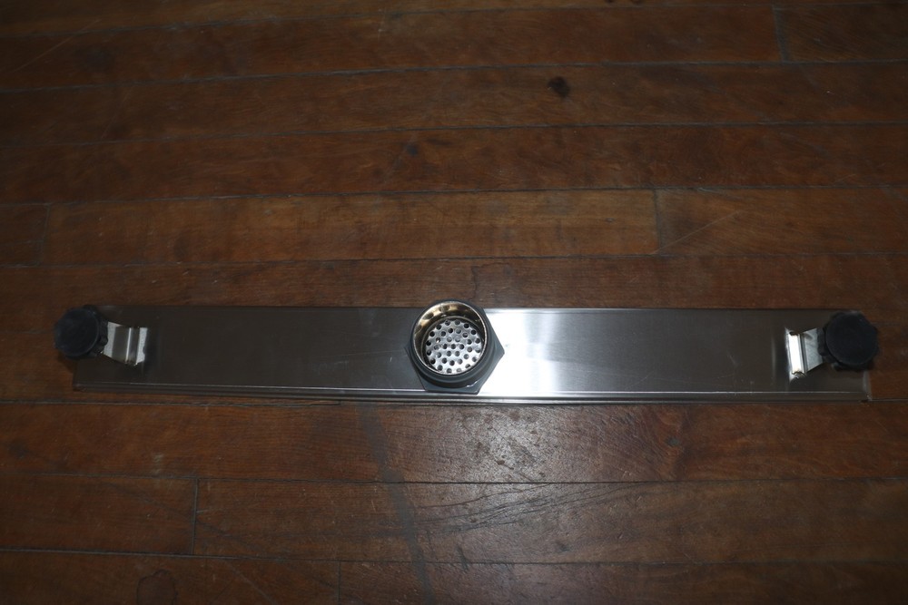 (1-Pk) Linear Shower Drain with Square Pattern Drain Cover- Missing Basket Hook