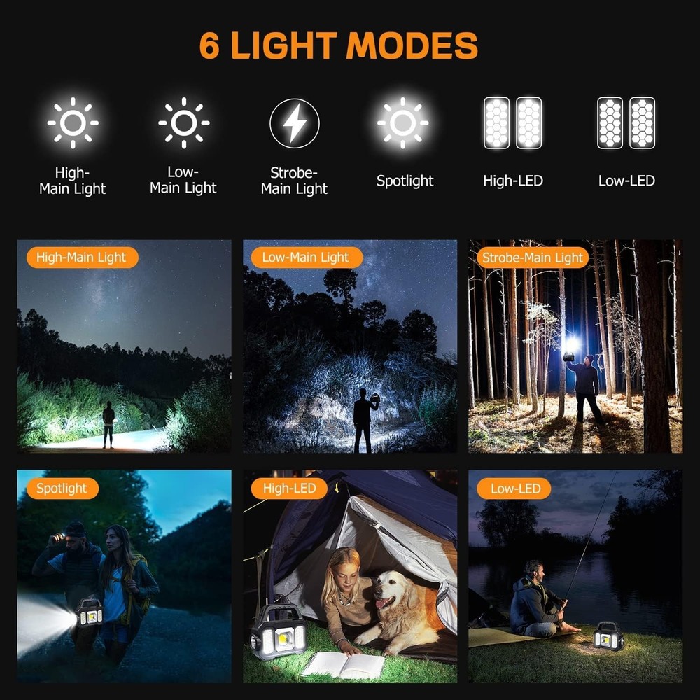 2x Waterproof LED Flashlight 🌟 Solar USB Rechargeable Torch for Camping