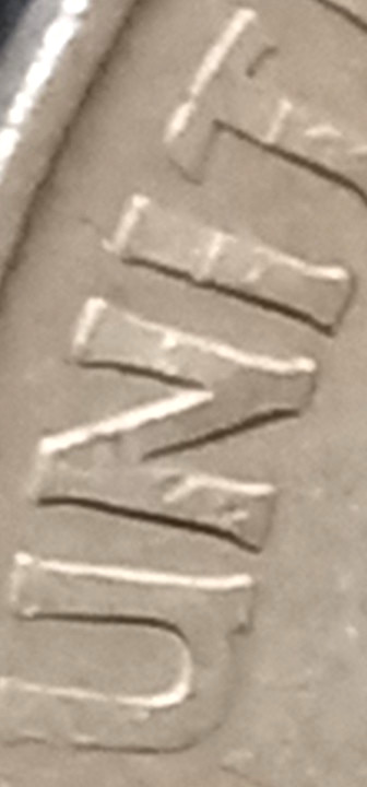 2000 D Massachusetts State Quarter with striking errors, Doubling on Letters.