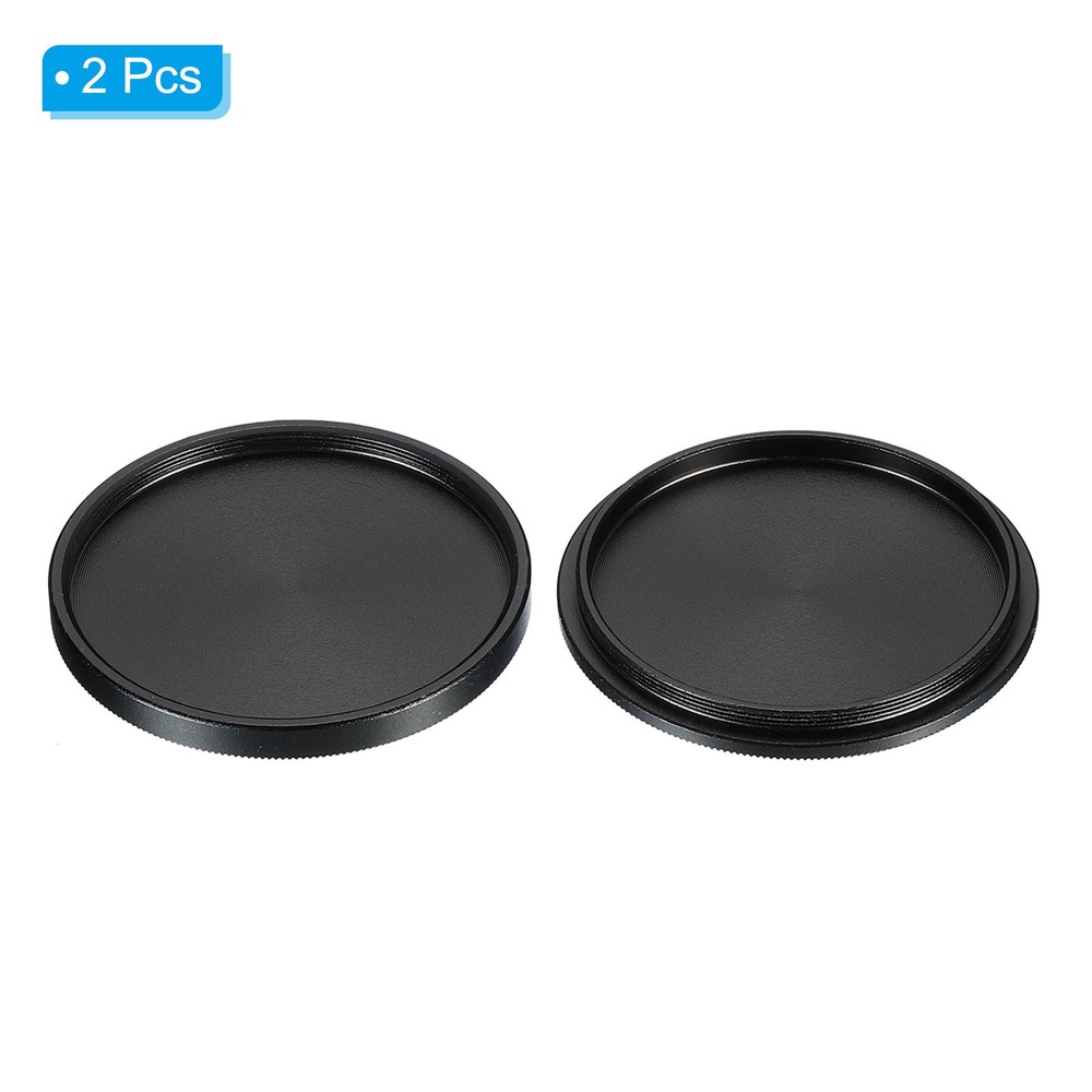 2Pcs 40.5mm Lens Filter Stack Cap Aluminum Alloy Circular Filter Stacks Black