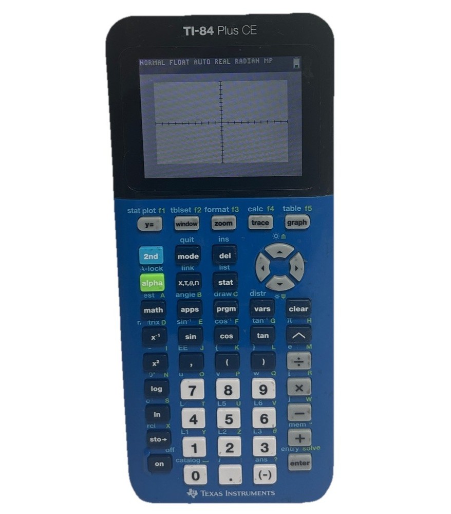 Texas Instruments TI-84 Plus CE Graphing Calculator Blue Tested W/USB Cable
