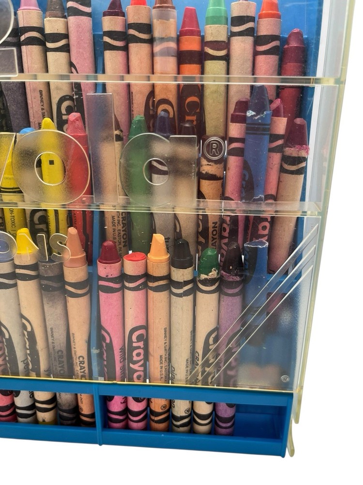 Vintage Crayola Crayon Case with Sharpener & Crayons Holds 72