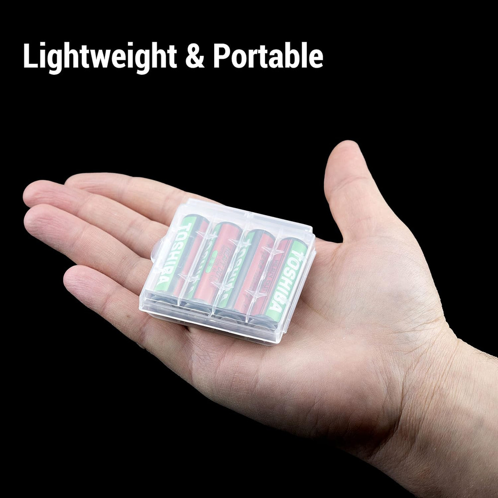 10 Pack Battery Storage Organizer Case - Transparent AA/AAA Cell Battery Holder