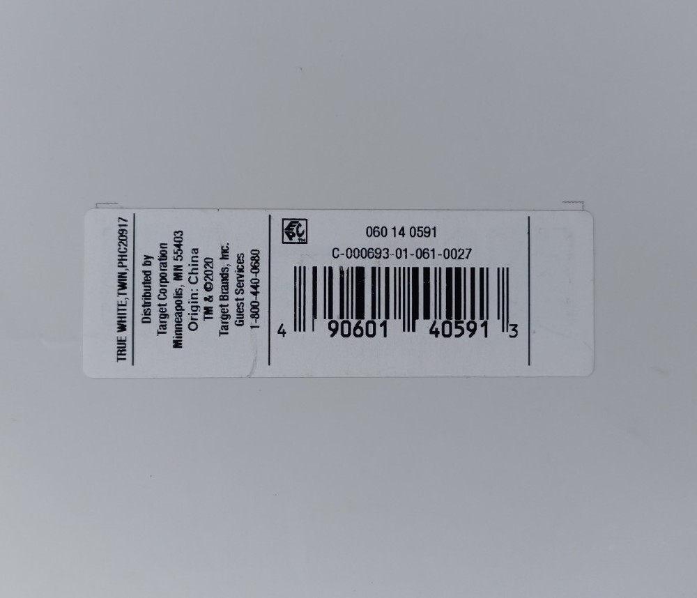 Project 62 Twin Boxspring Cover True White New