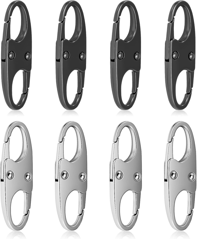 8 Pcs Anti-Theft Small Carabiner Clip, Double Opening Zipper Pull Replacement, E