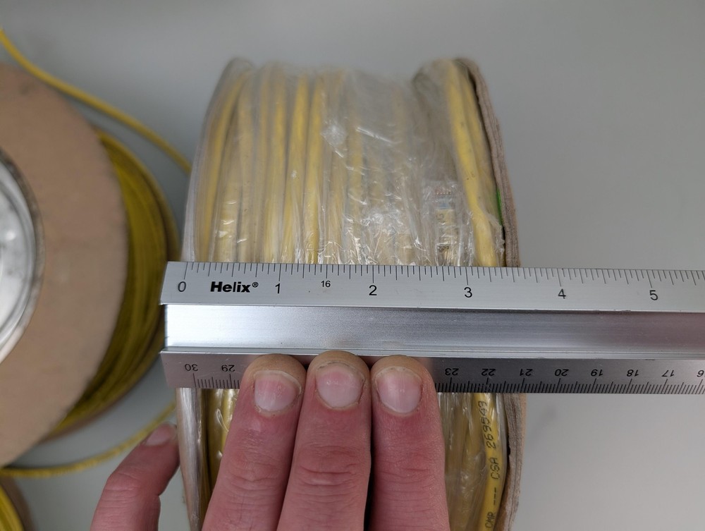 Hyperline UTP4-C5E Solid CMR Cat5e 24AWG Yellow Bulk Ethernet Cable Spools