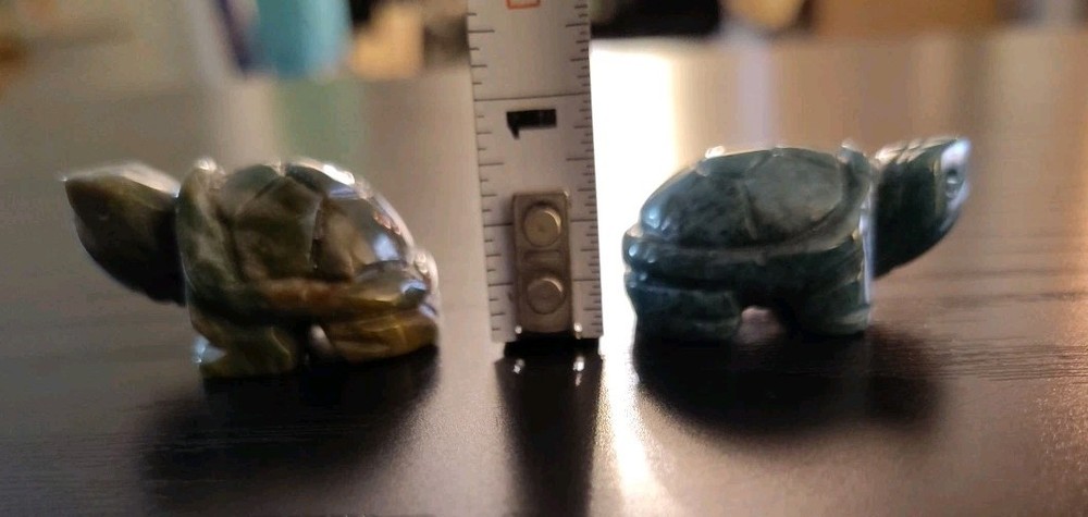 hand-carved stone turtle figurine