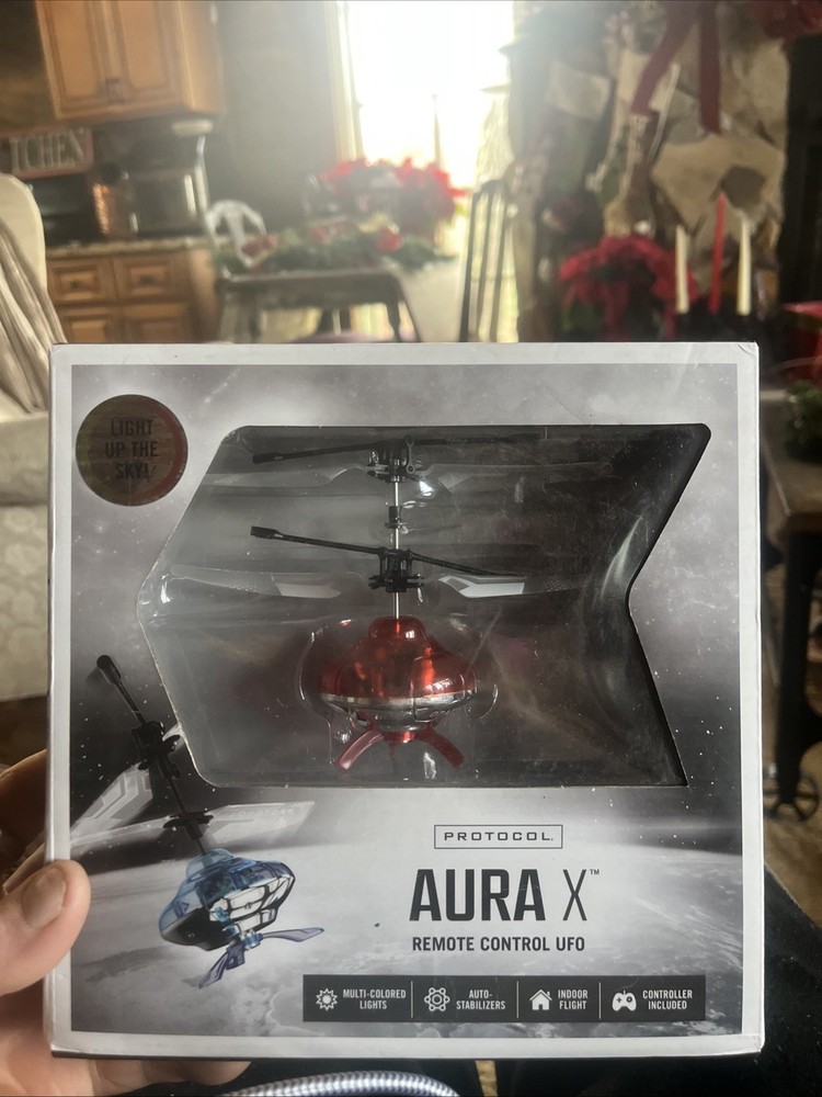 Protocol Aura X Remote Control RC UFO w/ Multi- Colored Lights Auto-Stabilizers