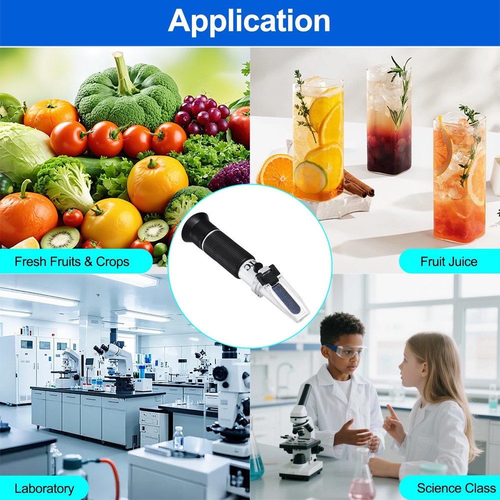 Portable Brix Refractometer with ATC, Accurate Dual Scale Brix Meter Specific...