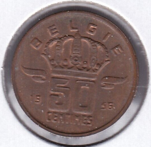 1956 Belgium 50 Centimes L3