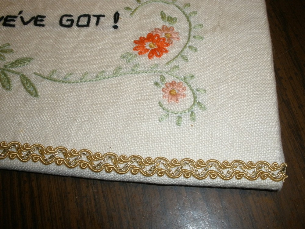Finished Framed Needlework Piece GUEST 10" x 8.5"