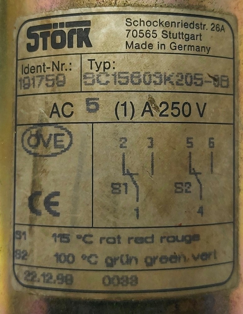 STORK SC15603K205-0B TEMPERATURE INDICATOR