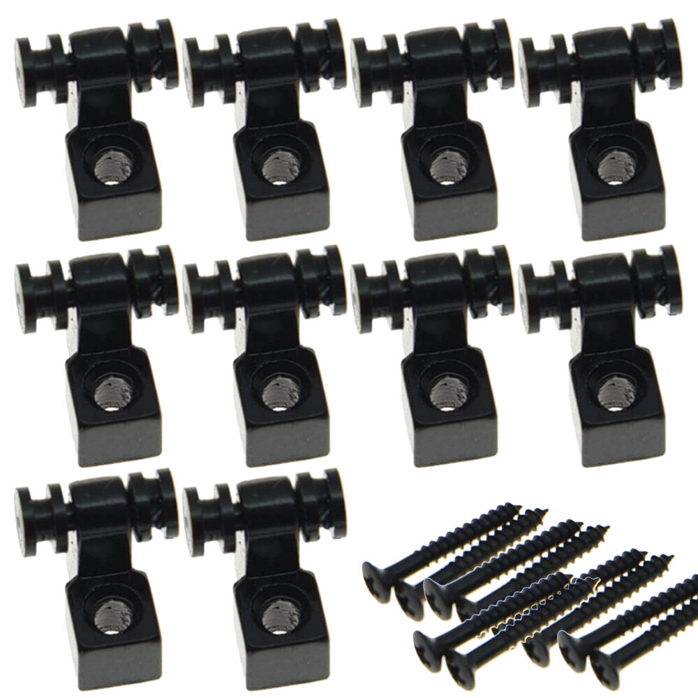 10PCS Black Guitar Roller String Tree Retainer Roller & Screws EAA