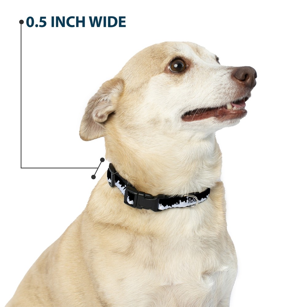 Plastic Clip Collar Seattle Solid Skyline Black/White NARROW-Small 7-8.5"
