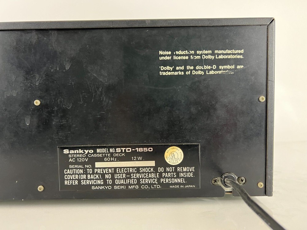 Sankyo STD-1850 Stereo Cassette Deck Black - For Parts