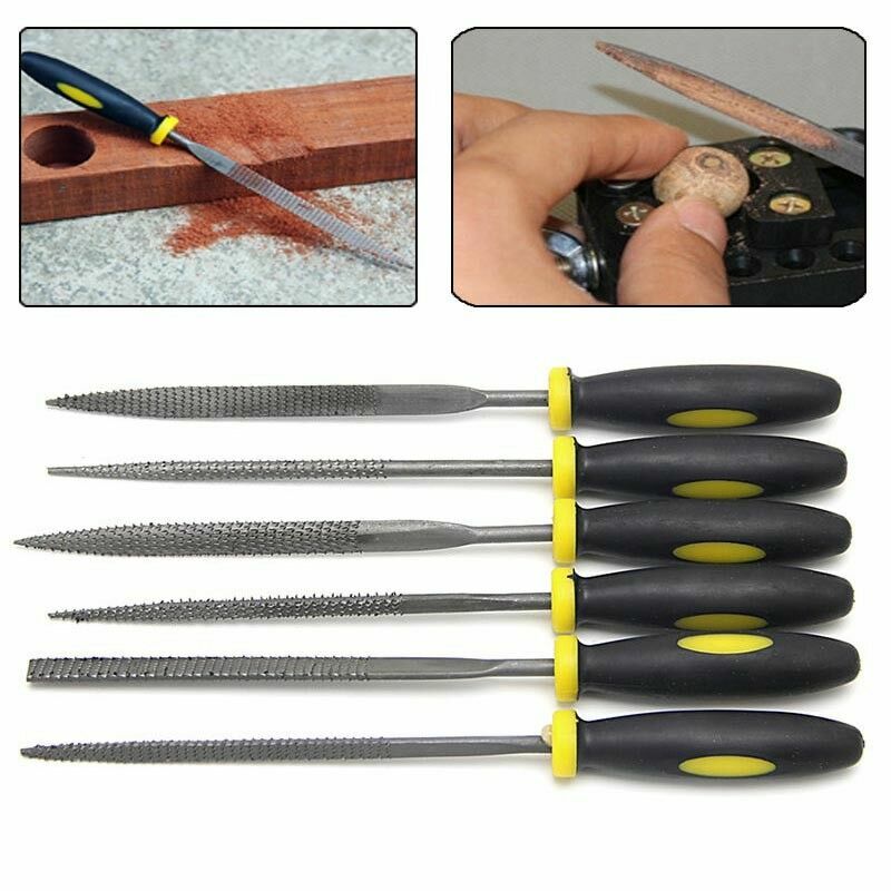 Useful Small Wood Rasp Set 6 pcs Rasp Round Flat Half-Round Triangular Square