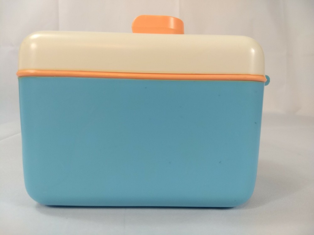 Vintage Childs Sewing Box Plastic with Insert Crafting Needlepoint Thread Holder