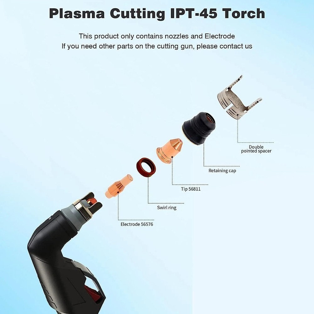 20pcs Plasma Cutting Electrode Tips for Harbor For Freight Titanium 45 Cutter