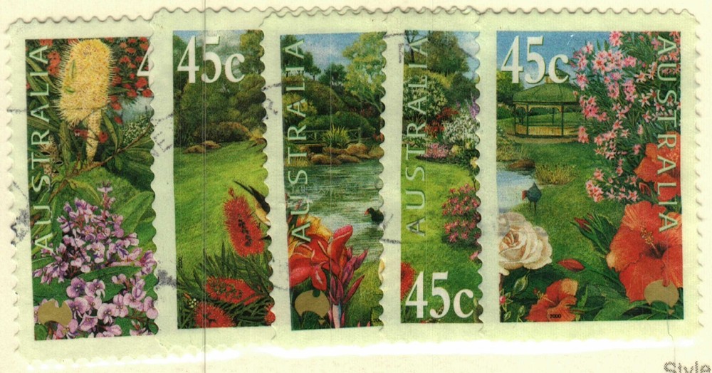 Australia #1818-22 gardens used
