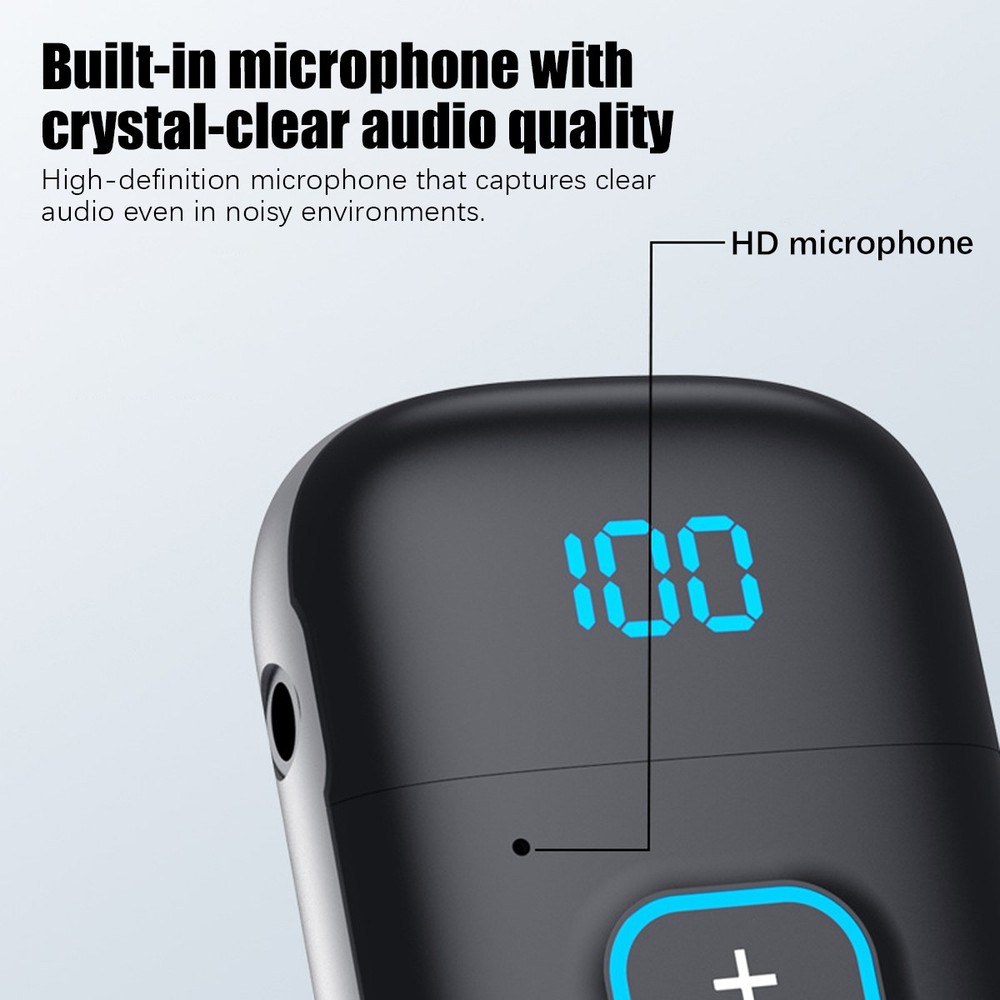 3.5mm Jack Aux Car Adapter Bluetooth 5.3 Wireless Audio Receiver Car/Home Stereo