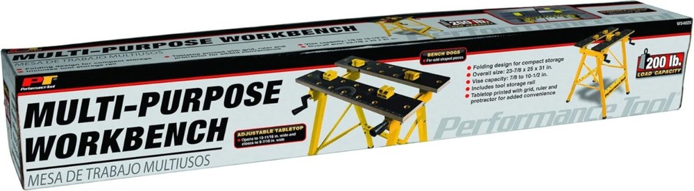 Convenient Portable Workbench with Printed Top and Tool Storage - 200 lbs Rated