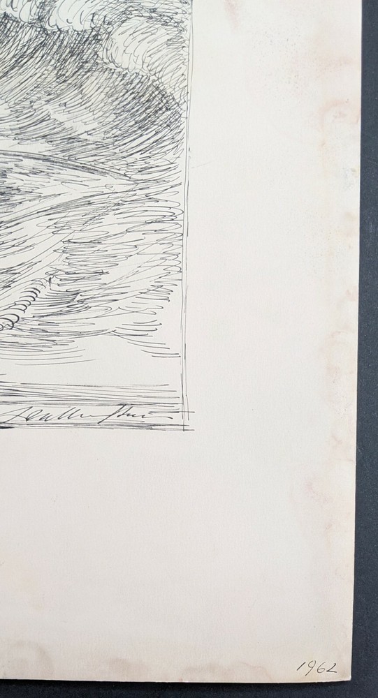 Walter Wellenstein, Isaiah, chapter, XXVII, 1, drawing, signed, dated, 1962