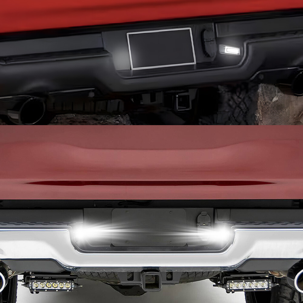 For Ram 1500 2019-2024 Auto LED License Plate Light Rear Bumper Tag Lamp White