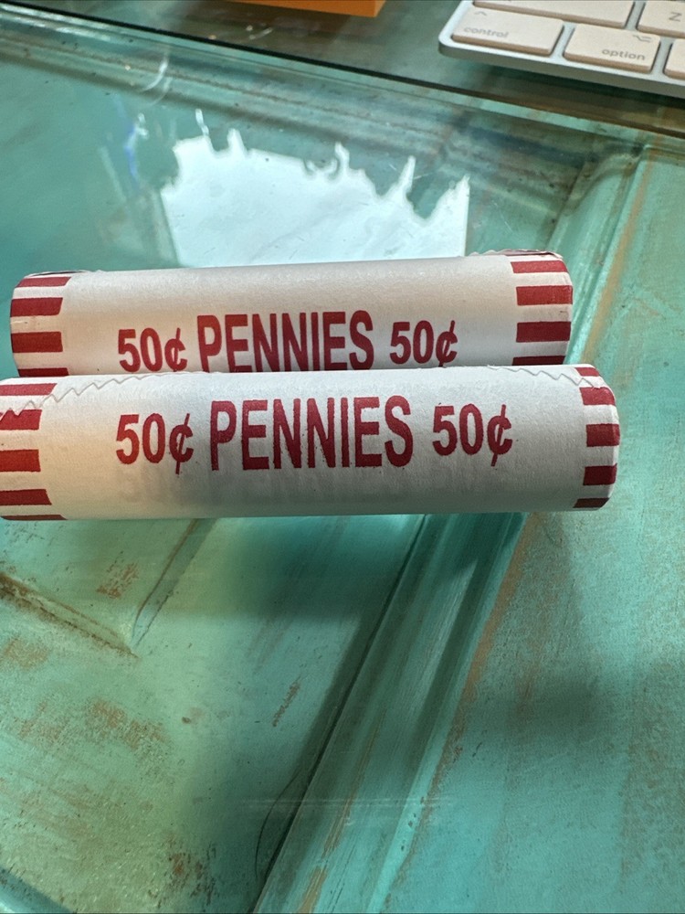 LINCOLN SHIELD CENT ROLL 50 COINS UNCIRCULATED UNKNOWN MINT. Shield On Both End.