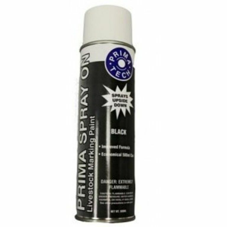 PRIMA MARC Spray Identification Sorting Livestock 500ml Marking Paint BLACK