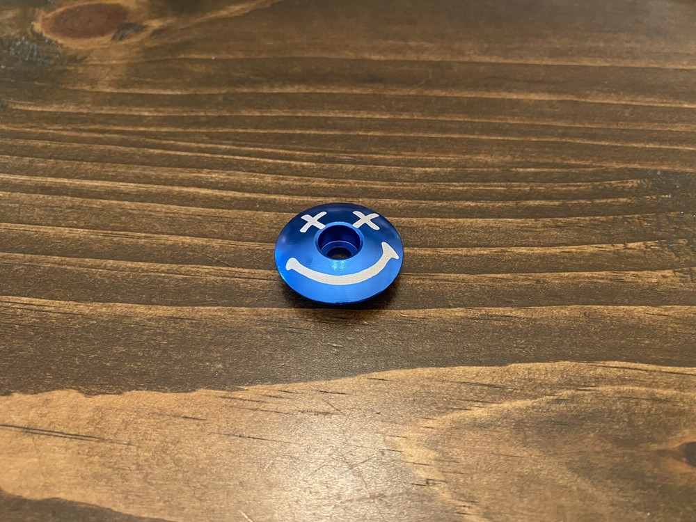 Smiley Face - Threadless Bicycle Headset Stem Cap 1 1/8" Smile