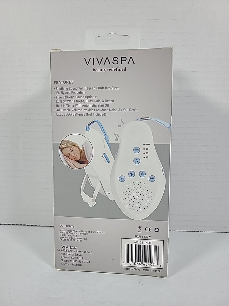 Vivaspa Sleep Therapy Sound Machine 5 Soothing Sounds With Timer