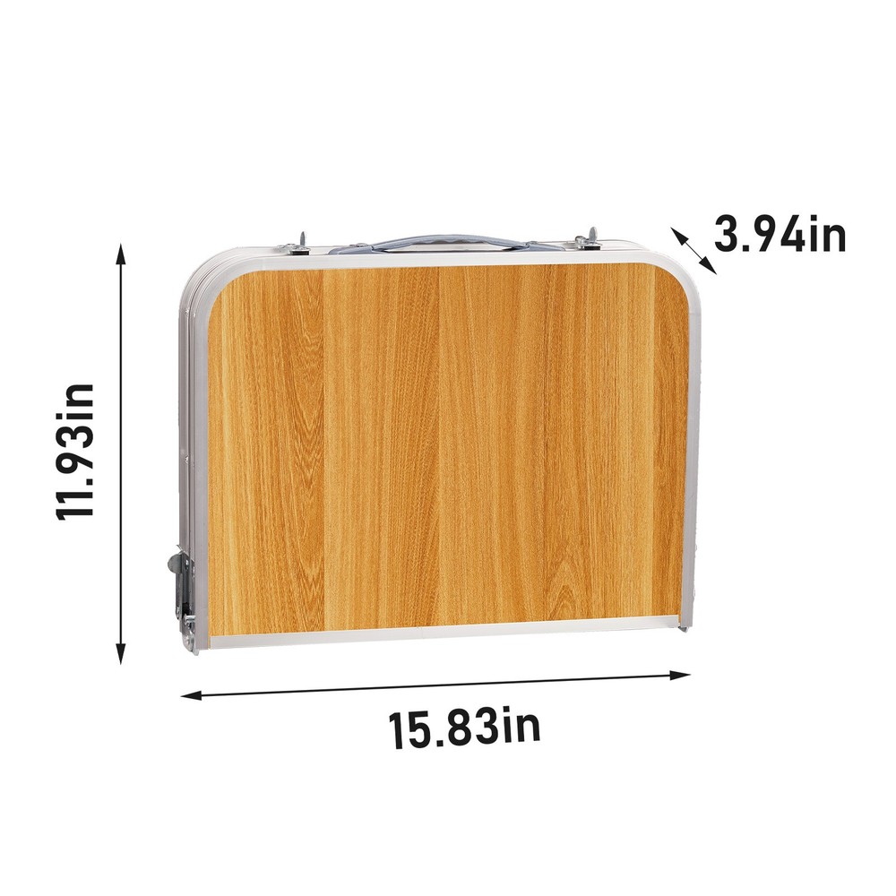 Small Aluminum Foldable Lightweight Patio Side Table with Carry Handle