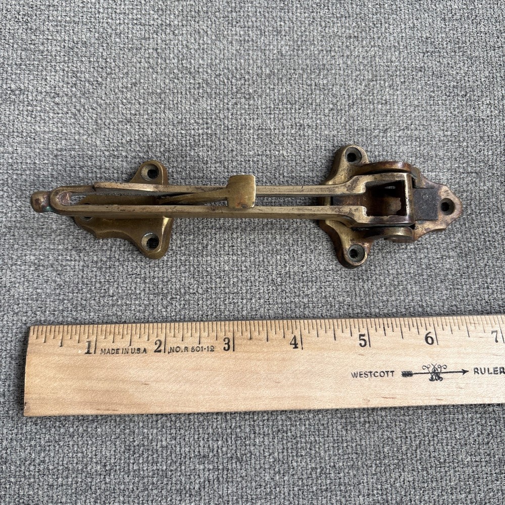 Antique Solid Brass Hotel Style Door Security Latch