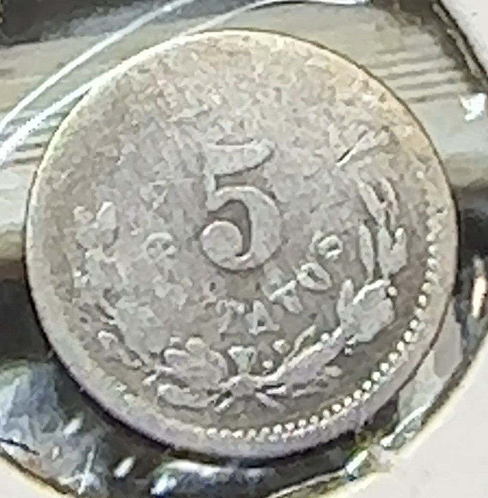 1891 Mo Mexico 5 Centavos Nice Original AG CHRC