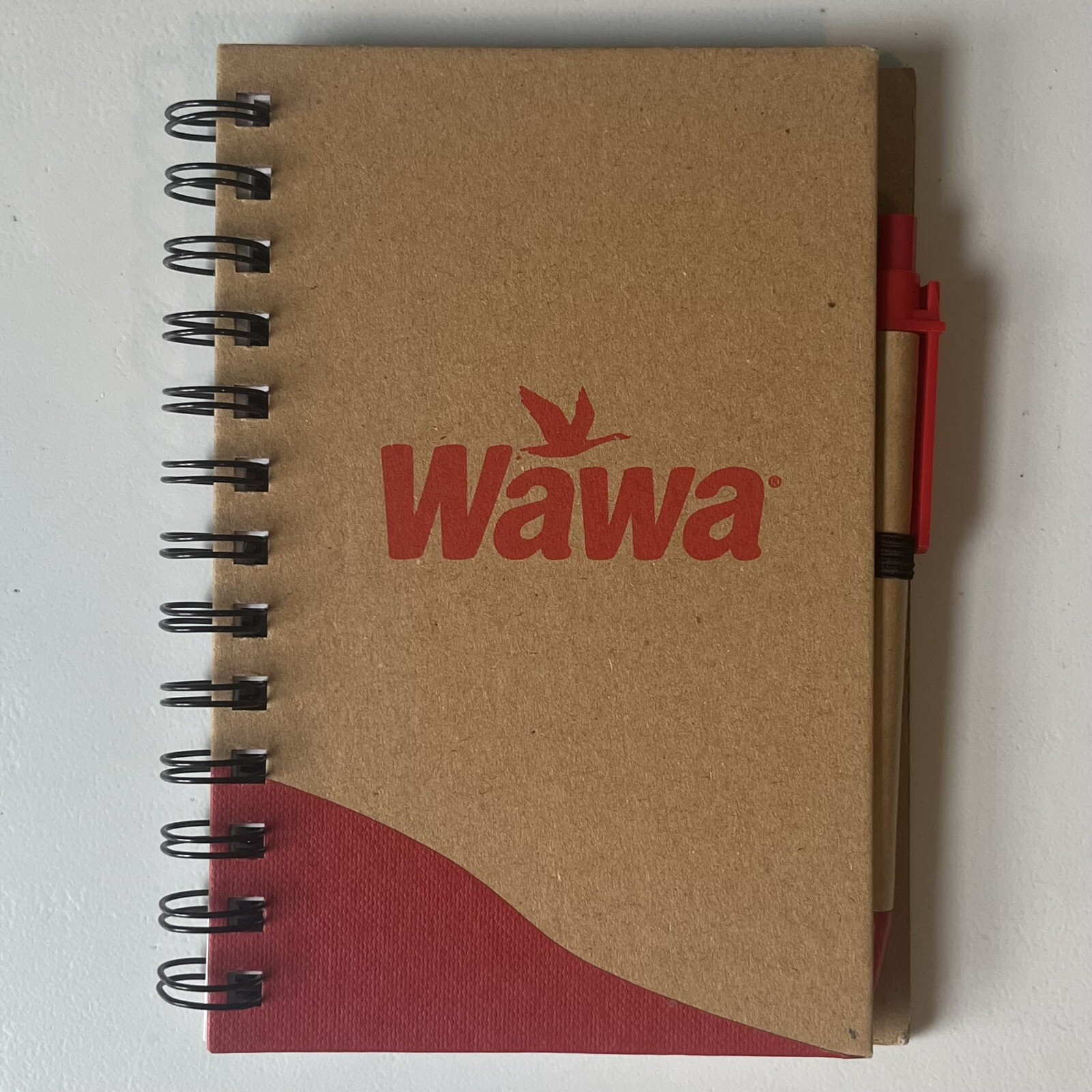 Wawa Notepad with Pen 120 Pages 7" x 5" Brown Recycled Material Notebook