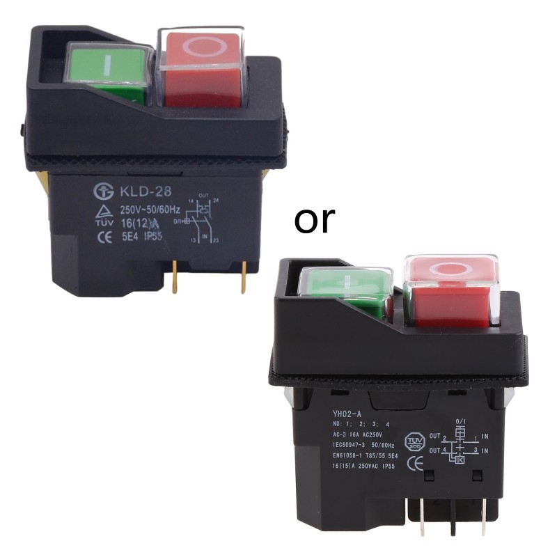 4 Pin 16A Push Button Switch Industrial Electromagnetic Pushbutton Switch