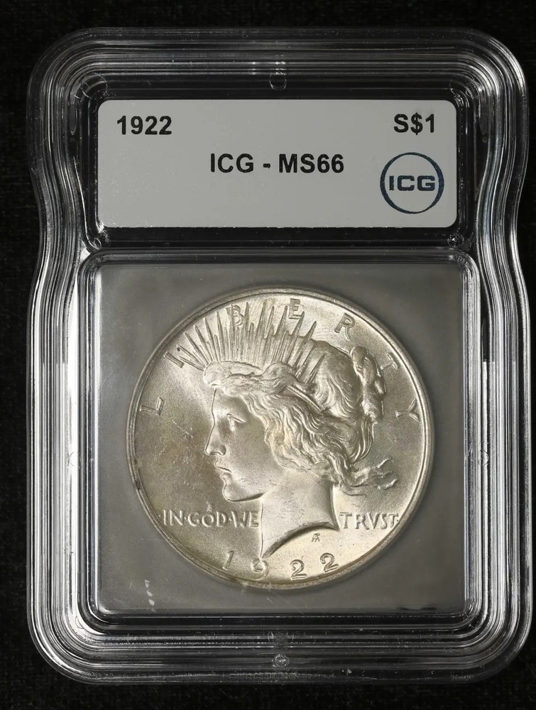 1922 ICG MS66 Peace Silver Dollar