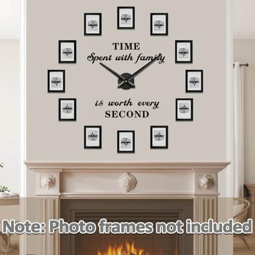 Large Wall Clock 3D Clock Hands with Clock Mechanism & Wall Sticker Wall