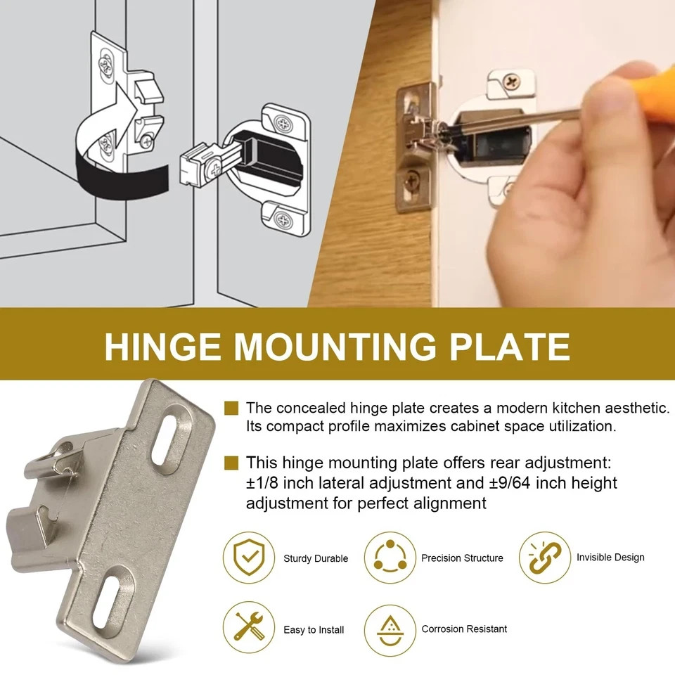 Hinge Mounting Plate for Blum 1 5/8" Overlay 110 Degree Compact 33 Edge, Edge
