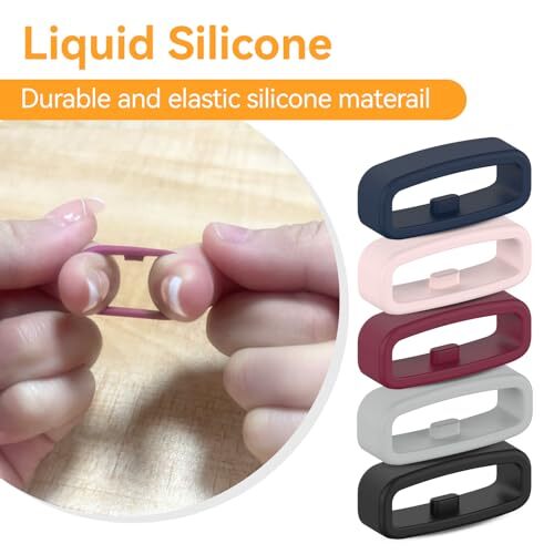 6-Pack Fastener Rings Compatible with Fitbit Versa 4/Versa 3/Versa 6Pack