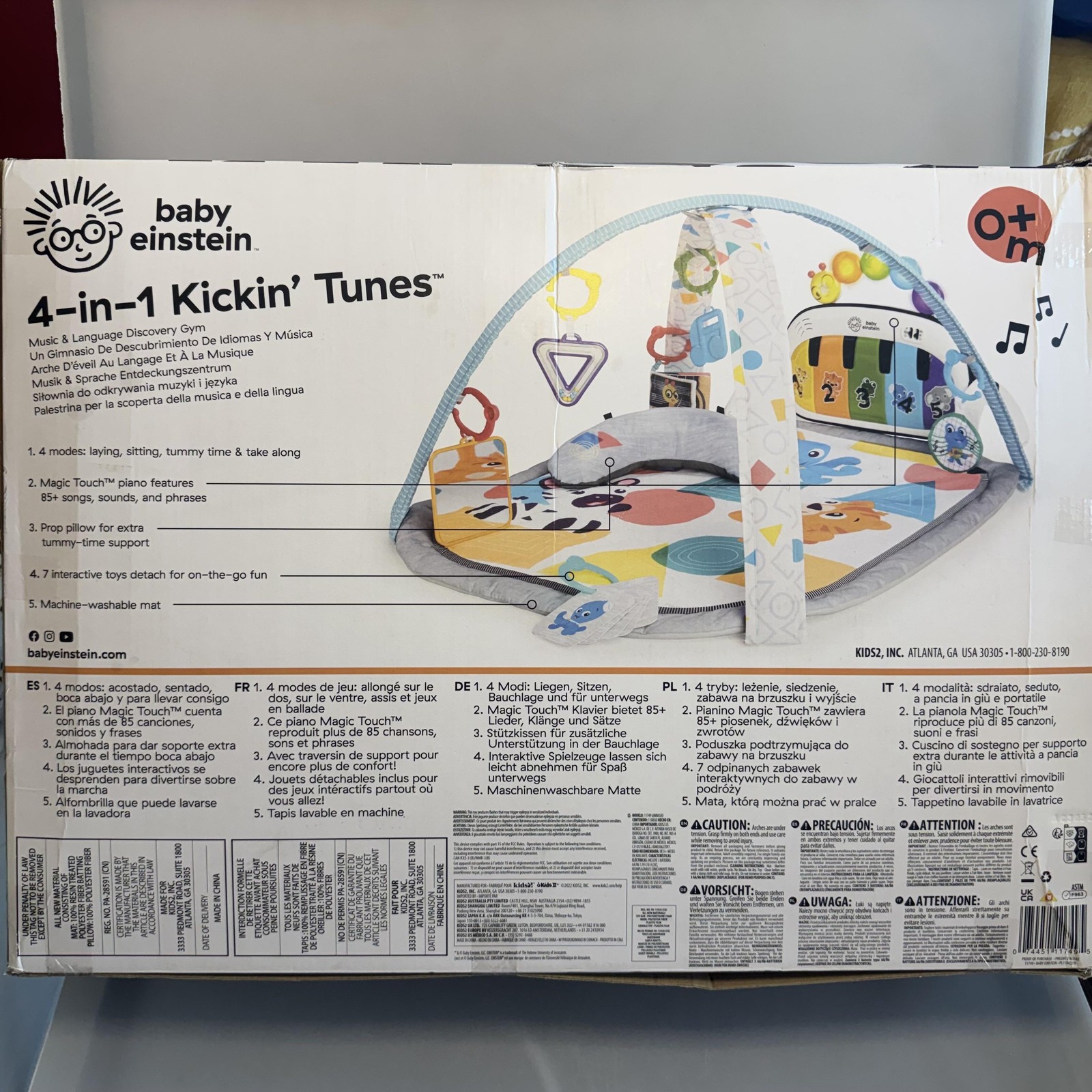 Baby Einstein 4-in-1 Kickin' Tunes Activity Gym Play Mat Piano Multicolor Baby